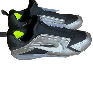 Nike huarache baseball cleats black white silver size 15